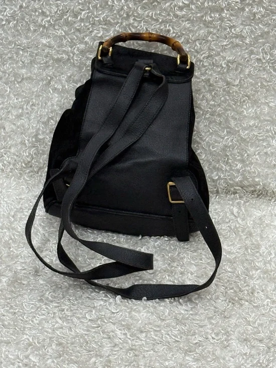 Gucci Mini Bamboo Backpack in Black Suede Leather - Picture 6 of 16